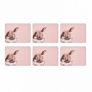 Wrendale Designs Set of 6 Pink Rabbit Placemats