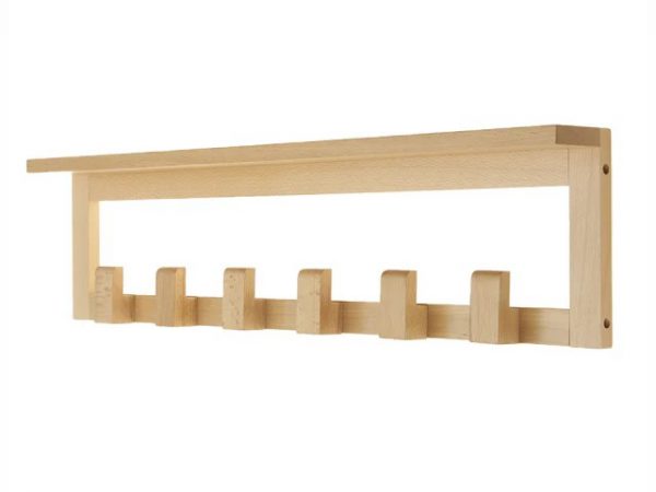 Headbourne Beech Hook Shelf Unit 6 Hook
