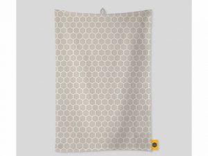 KitchenPantry Tea Towel Yellow Honeycomb & Storm