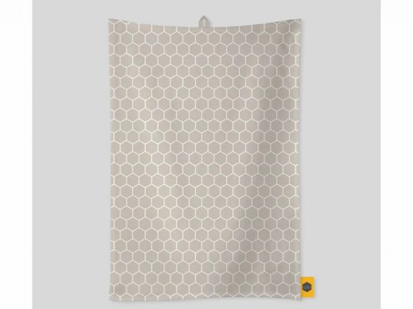 KitchenPantry Tea Towel Yellow Honeycomb & Storm