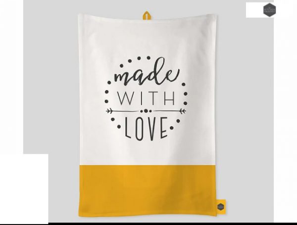 KitchenPantry Tea Towel Yellow Honeycomb & Storm - Image 2