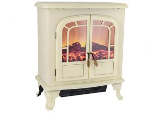 Warmlite Wingham Electric Fireplace Heater 2 Door Cream