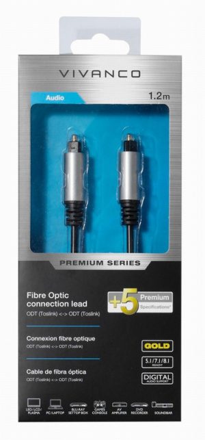 Premium Fibre Optic connection lead, 1,2m