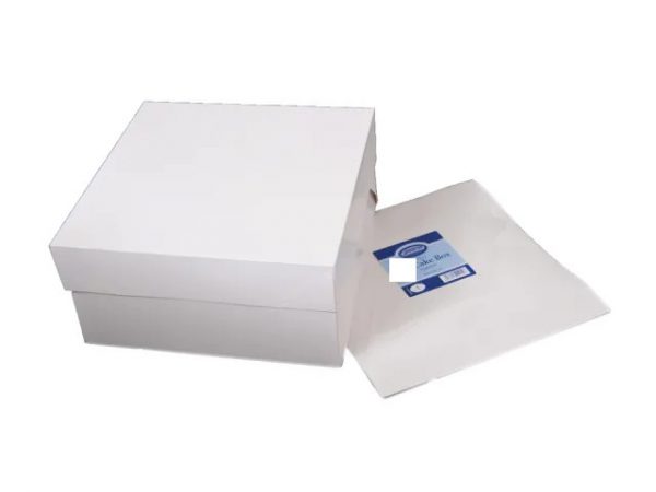 Essentials Cake Box + Lid White 14in