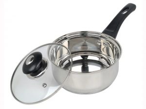 Homecook Saucepan + Glass Lid Stainless Steel 18cm