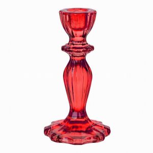 Boho Candle Stick Holder Red