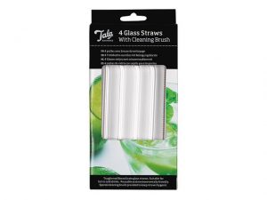 Tala Bent Glass Straws + Brush x 4