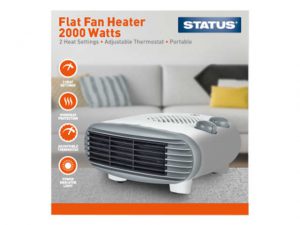 Flat Fan Heater 2kW 2 Heat Settings FFH1P-2000W1PKB