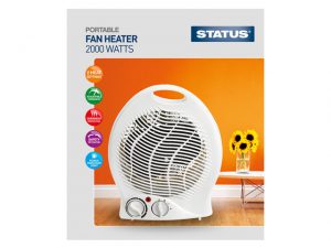 Fan Heater Upright 2kW 2 Heat Settings FH1P-2000W1PKB