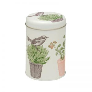 Thornback And Peel Round Caddy Tin Cactus And Bird