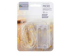 Premier Indoor Christmas Pin Wire 20 LED Warm White Lights