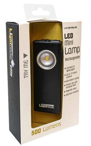 elite LED Mini Lamp Black – Rechargeable