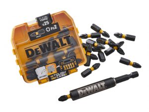 DEWALT Extreme Impact Pozi Bits Tic Tac Box 25 + Bit Holder