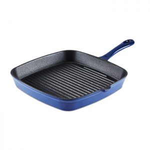 Tower Cast Iron Grill Pan Blue