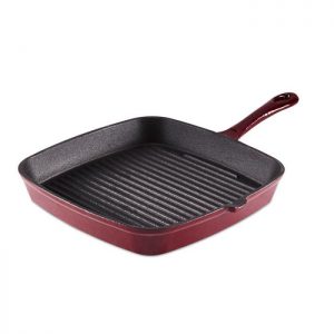 Tower Cast Iron Grill Pan Red 23cm