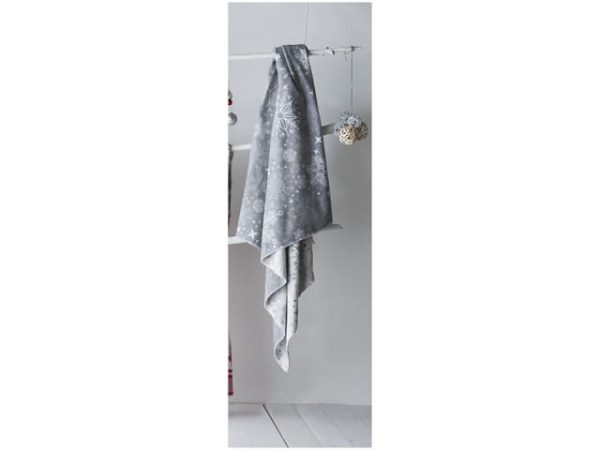 Vialman Christmas Throw Grey Snowflake 130 x 170cm