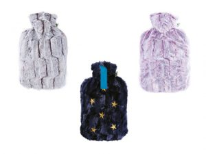 Hot Water Bottle Faux Fur Covered Assorted Designs