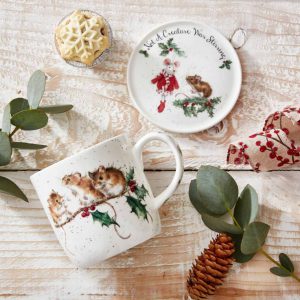 Wrendale Mug And Coaster Winter Mice