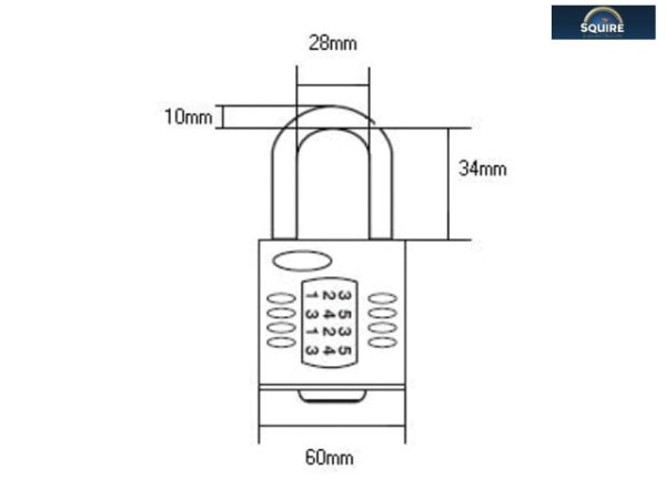 CP60 Combination Padlock 5-Wheel 60mm - Image 2