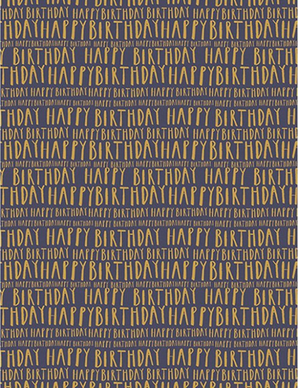 Art File Roll Wrap Just My Type Navy 3 Metres