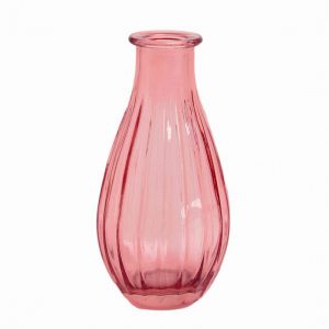 Boho Glass Ribbed Budvase Plum