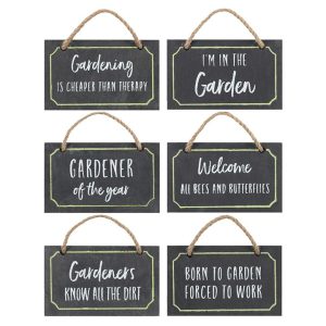 Gardener Mini Slate Hanging Signs Assorted