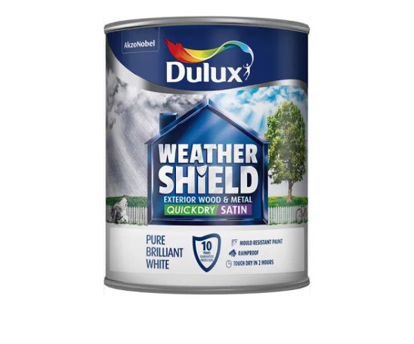 Dulux Weathershield Exterior Satin Pure Brilliant White 750ml