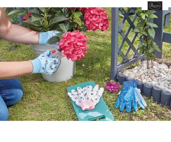 Briers Cotton Grip Gloves Bees x 3 Size Medium - Image 2