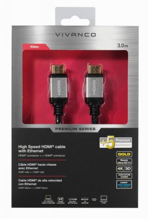 Vivanco Premium High Speed HDMI® cable with Ethernet, 3m