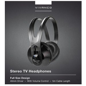 Stereo TV Headphones, 5 m cable