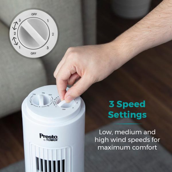 Tower Presto 29 Inch Tower Fan White PT627000 - Image 3