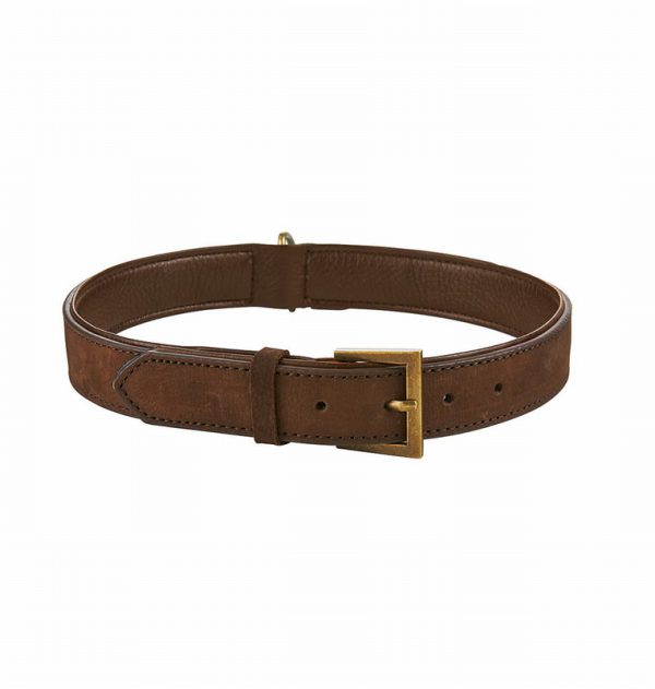 Ernest Charles Soft Leather Dog Collar Brown / x Large