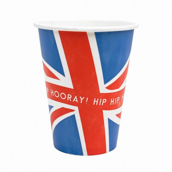 Royal Union Jack Coronation Paper Cups - 8 Pack - Image 2