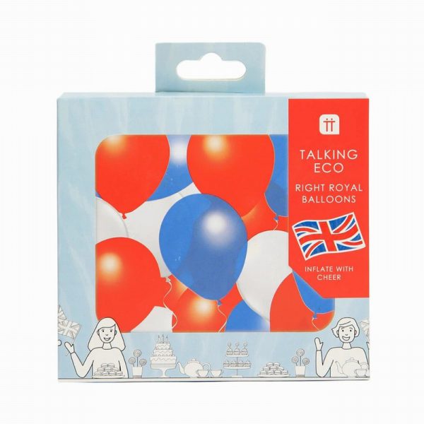 Talking Tables Royal Red, White and Blue Latex Balloons - 16 Pk