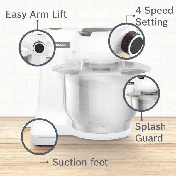 Bosch MUMS2EW00G Serie 2 3.8 litre 700W Stand Mixer - White - Image 4