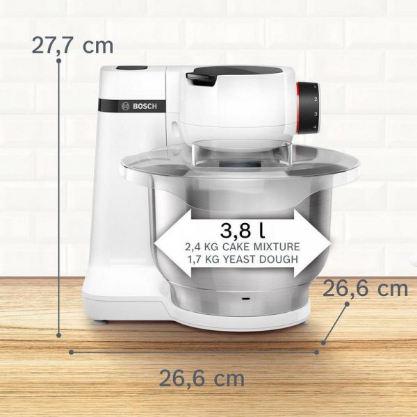 Bosch MUMS2EW00G Serie 2 3.8 litre 700W Stand Mixer - White - Image 3