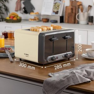 Bosch 4 Slot Toaster – Cream TAT4P447GB