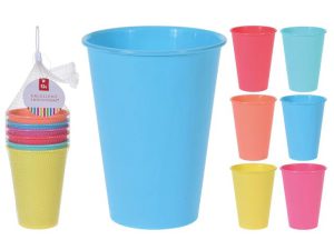 ExcellentHousewares Plastic Beaker Set 6 Piece Assorted