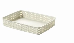 Curver Rattan Tray Vintage White A4