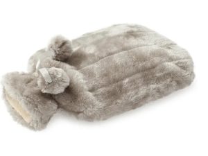 Hot Water Bottle Fur Cover Silver  HW012
