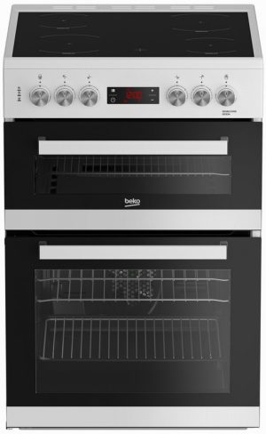 Beko EDC634W 60cm Double Oven Electric Cooker with Ceramic Hob