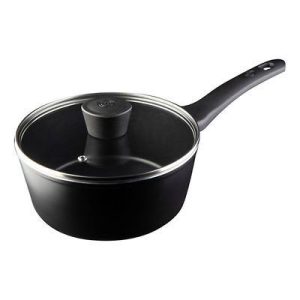 Masterchef -Non-Stick Sauce Pan with Lid 20cm Black