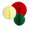 christmas paper honeycomb decorations 3 pack