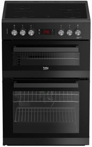 Beko EDC634K 60cm Double Oven Electric Cooker with Ceramic Hob