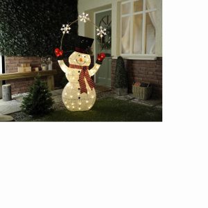 Festive Snowman & Snowflake x 100 Warm White 145cm