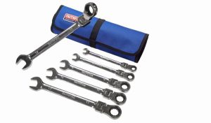 Faithfull Ratchet Combination Spanner Set in Tool Roll, 6 Piece