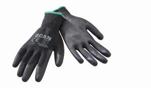 SCAN Black PU Coated Gloves Pack of 5