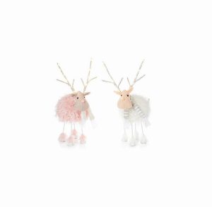 Premier 39cm Battery Operated Standing Reindeer Pink OR White