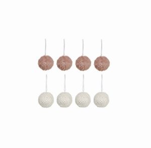 Premier 1 x Set-4 8cm Faux Fur Balls Pink OR Cream