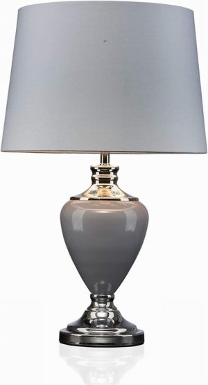 TABLE LAMP 2 LIGHT SILVER